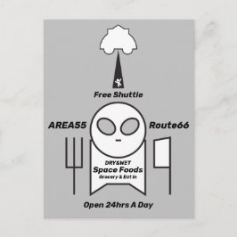 Cartão Postal Promoção de Comidas Espaciais