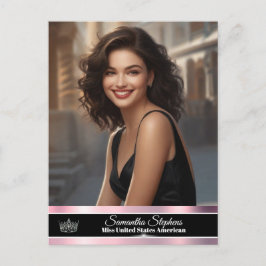 Cartão Postal Promoção de Concurso em Rosa Dourado Brilhante de