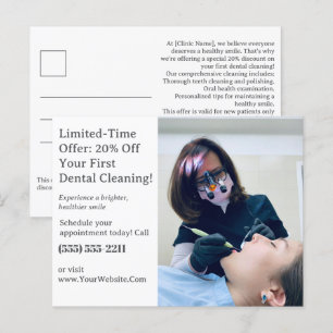Cartão Postal Promocional de Clínica Odontológica ou de Saúde