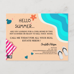 Cartão Postal Promocional de Imóveis de Verão