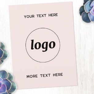 Cartão Postal Promocional de logotipo para empresa cor-de-rosa