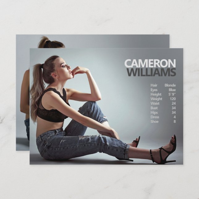 Cartão Postal promocional do Ator do Modelo Lateral 2 (Frente/Verso)