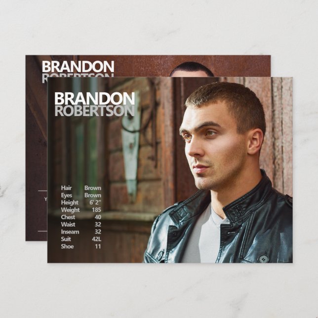 Cartão Postal promocional do Modelo de Foto 2 Lado 3 (Frente/Verso)