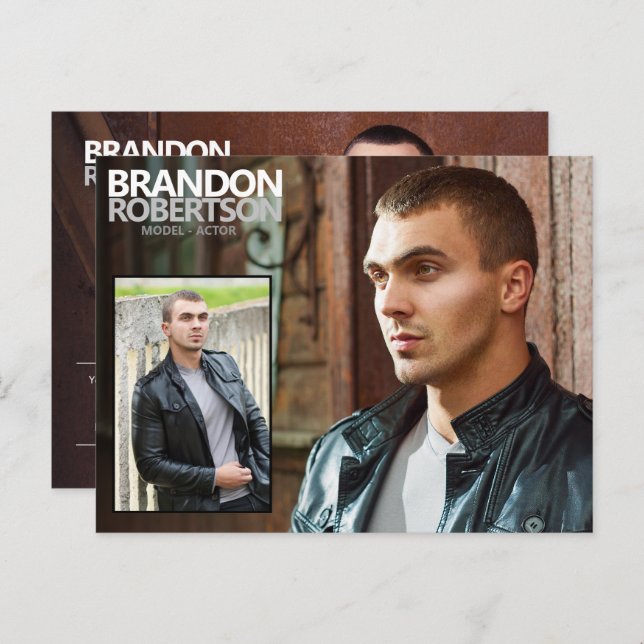 Cartão Postal promocional do Modelo de Foto 2 Lado 3 (Frente/Verso)