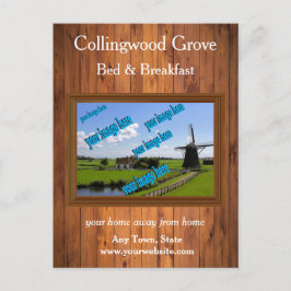 Cartão Postal Promocional Rustic Bed and Brefast 🌿