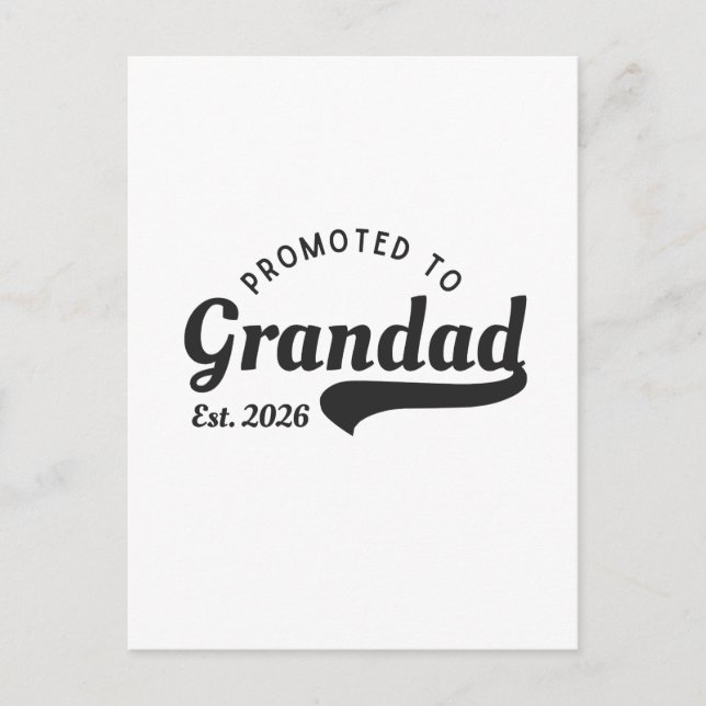Cartão Postal Promoted to Grandad 2026 (Frente)