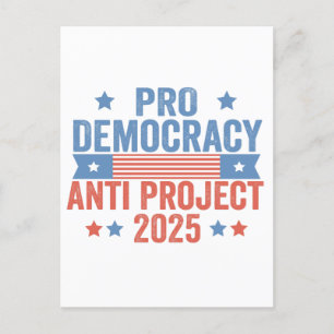 Cartão Postal Promotor-Democracia Anti Project 2025 Trump Republ