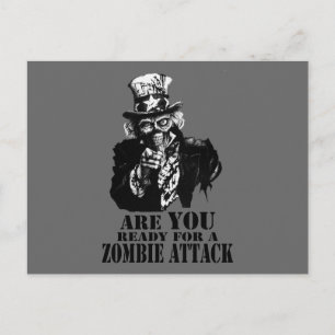 Cartão Postal Pronto Para Ataque Zombie