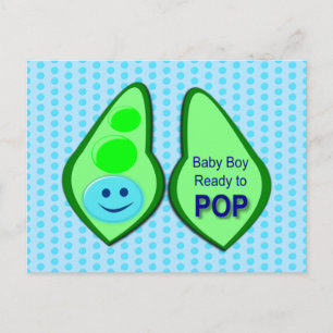 Cartão Postal Pronto para Pop Baby Boy Blue Pea