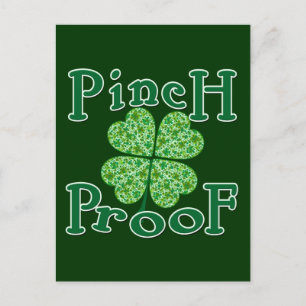 Cartão Postal PROOF PINCH com camiseta irlandesa Shamrocks
