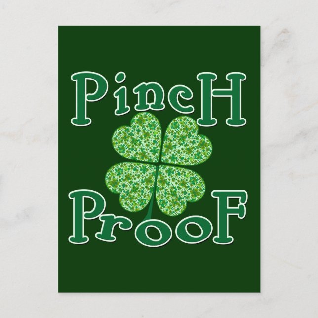 Cartão Postal PROOF PINCH com camiseta irlandesa Shamrocks (Frente)