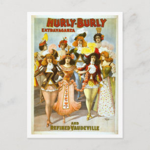 Cartão Postal Propaganda Antiga de Vaudeville Turbulenta
