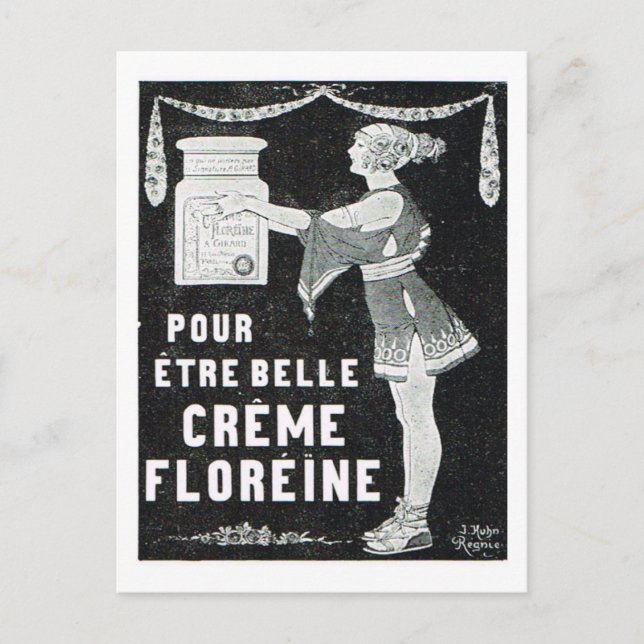 Cartão Postal Propaganda, creme Floreine (Frente)