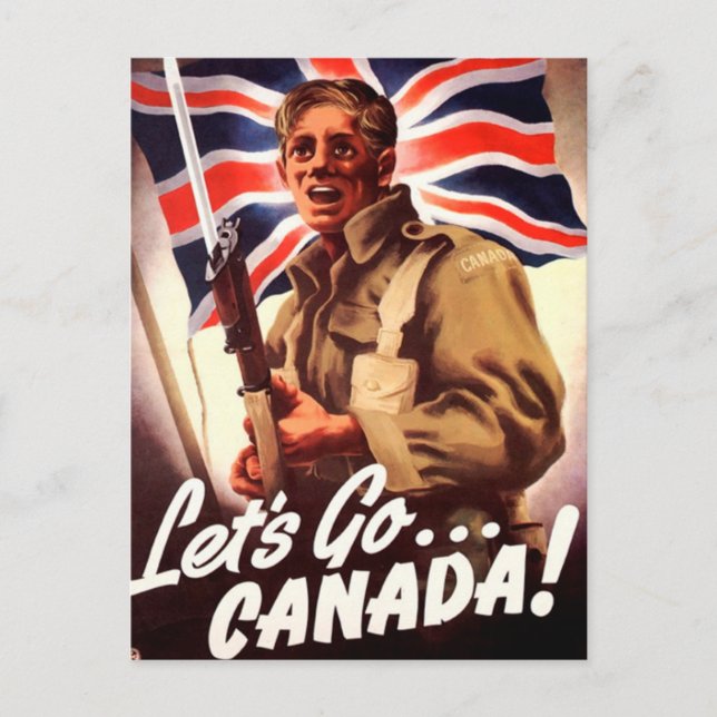 Cartão Postal Propaganda de Guerra do Canadá (Frente)