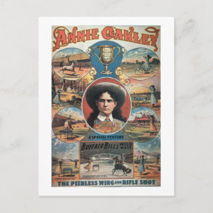 Cartão Postal Propaganda de poster Annie Oakley que caracteriza