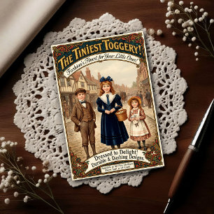 Cartão Postal Propaganda de Roupas da Tiniest Toggery Vintage de