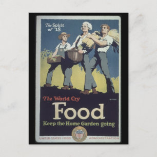 Cartão Postal Propaganda do Agricultor de Comidas Vintage para a
