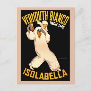 Cartão Postal Propaganda italiana de vermute retrô Vintage