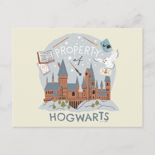 Cartão Postal Property of Hogwarts Cartoon Graphic (Frente)