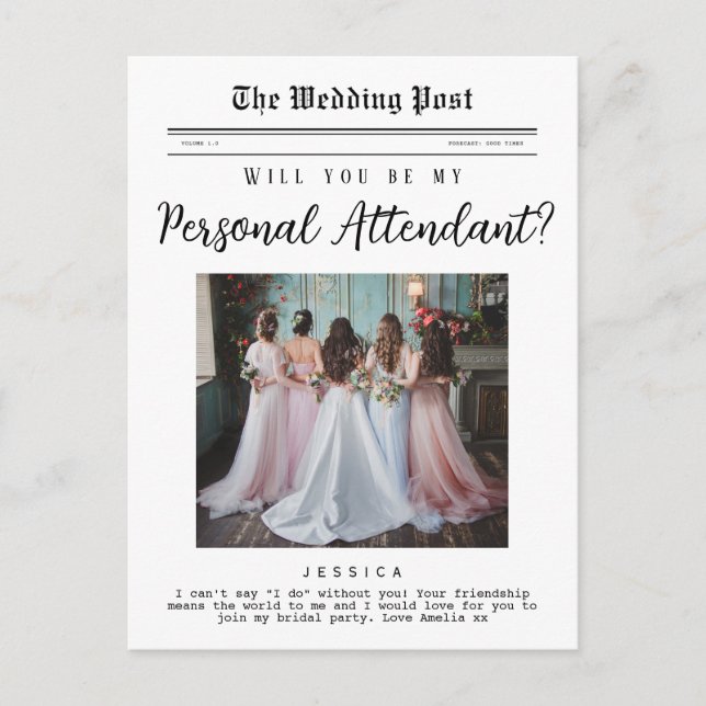 Cartão Postal Proposta de Atendedor Pessoal, Jornal Elegante (Frente)