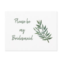 Proposta de Bridesmaid Botânica de Verde Simples