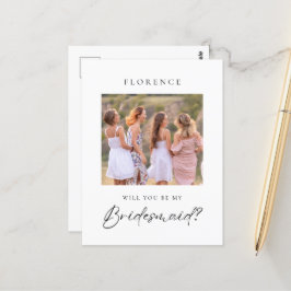 Cartão Postal Proposta de Bridesmaid de Fotografia Personalizada