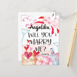 Cartão Postal Proposta de Casamento Você Casa Comigo? Nome Per