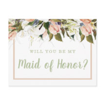 Proposta de Madrinha de casamento Floral de Peach 