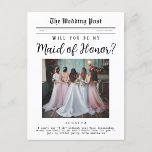 Cartão Postal Proposta de madrinha de casamento, Jornal Personal