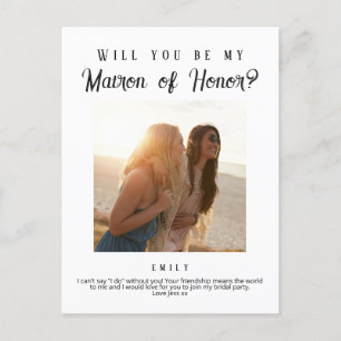 Cartão Postal Proposta de Matron of Honor, Jornal Personalizado