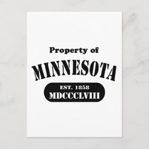 Cartão Postal Propriedade de Minnesota - texto negro