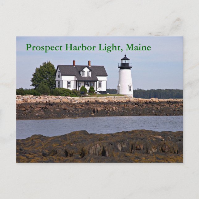 Cartão Postal Prospect Harbor Light, Cartão-postal Maine (Frente)