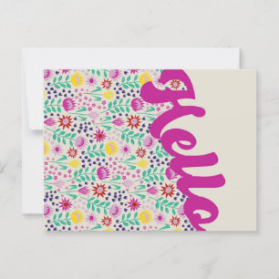 Cartão Postal Protea Floral Milefleur Estilizada Saudação