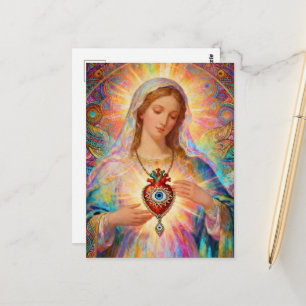 Cartão Postal Proteção Contra o Mal Sagrado Coração de Maria