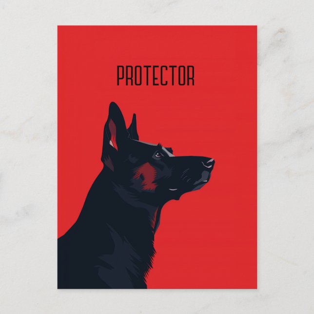 Cartão Postal Proteção do german shepherd (Frente)