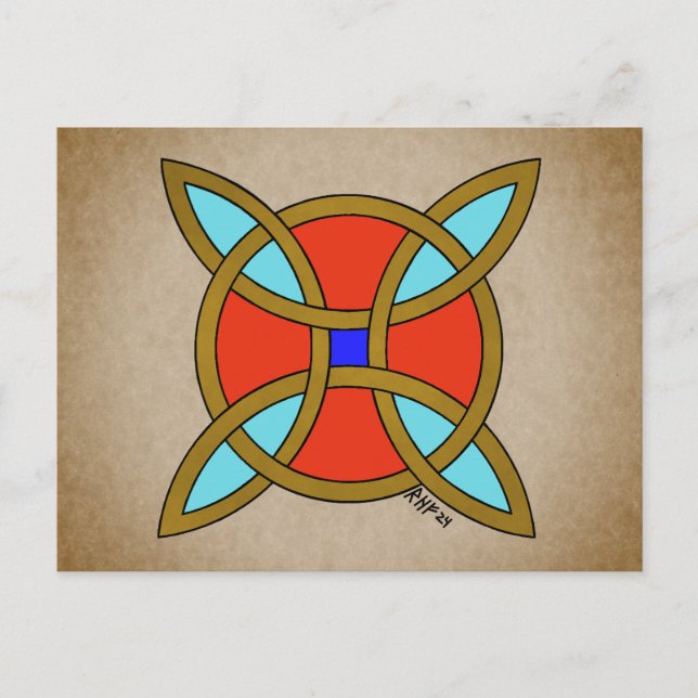 Cartão Postal Proteção Nórdica contra Witchcraft ou Witch's Knot (Frente)