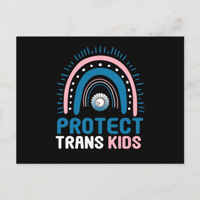 Cartão Postal Protect Trans Kids Transgender Flag LGBTI (Frente)