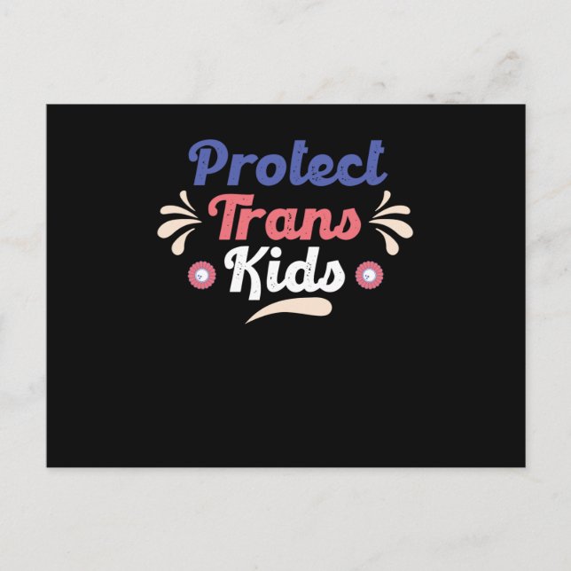 Cartão Postal Protect Trans Kids Transgender Flag LGBTI (Frente)