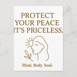 Cartão Postal Protect Your Peace — Minimalist Self-Care Quote