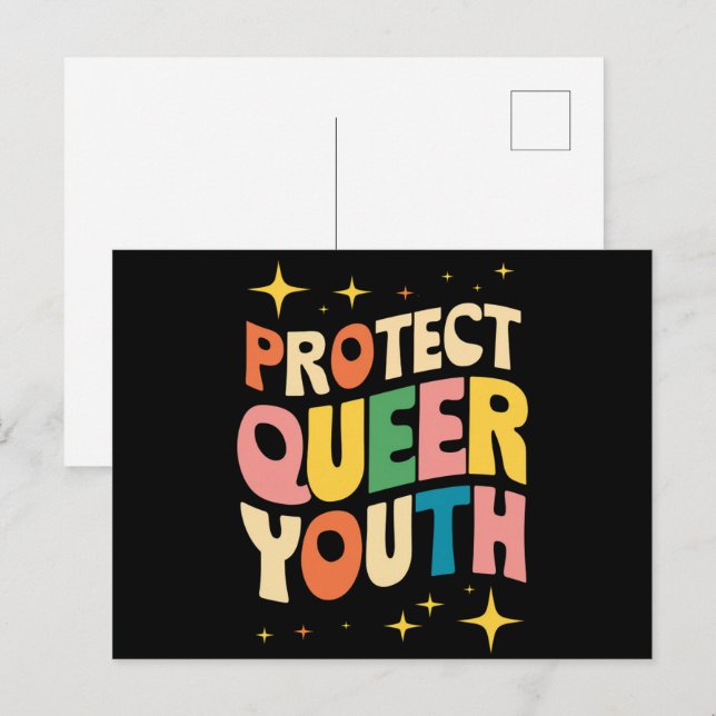 Cartão Postal Proteja Jovens Queer Proteja Crianças Trans LGBTQ (Frente/Verso)