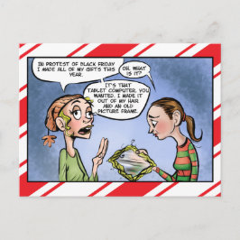 Cartão Postal Protesta da Black Friday Presente de Natal Carta d