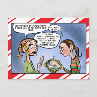 Cartão Postal Protesta da Black Friday Presente de Natal Carta d