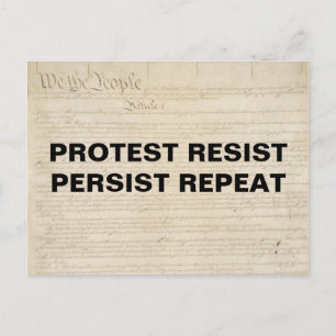 Cartão Postal Protesto resiste insista Repita as Pessoas
