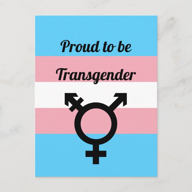 Cartão Postal Proud to be Transgender | Trans Pride (Frente)