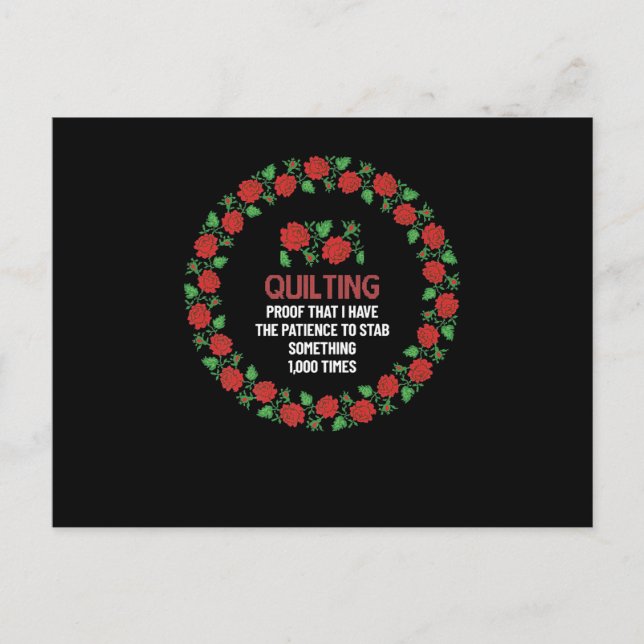 Cartão Postal Prova de Costura que Eu Tenho a Paciência para Esf (Frente)