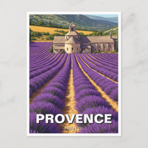 Cartão Postal Proveniência França Lavanda Fields Abbaye de Sénan