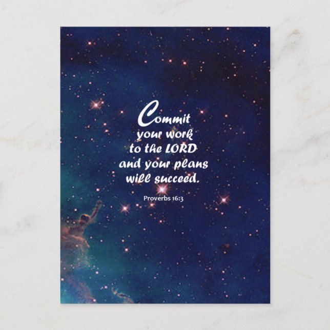 Cartão Postal Provérbios 16:3 (Frente)