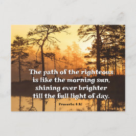 Cartão Postal Provérbios 4:18 Caminho da Bíblia direita Versa