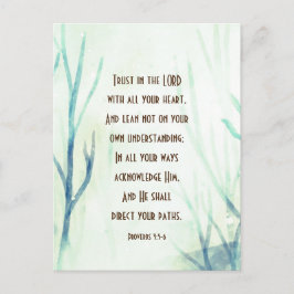 Cartão Postal Proverbs 3:5-6 Confie no Senhor com todo o Seu Cor