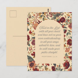 Cartão Postal Proverbs 3:5–6 Trust in the Lord Vintage Floral